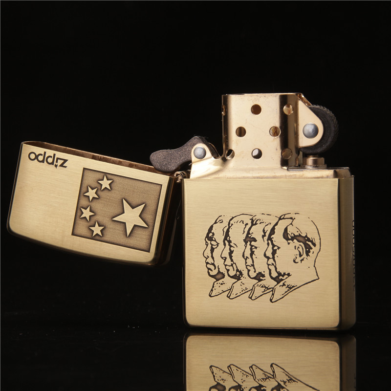 原装正品zippo煤油打火机 限量版 纯铜四大伟人