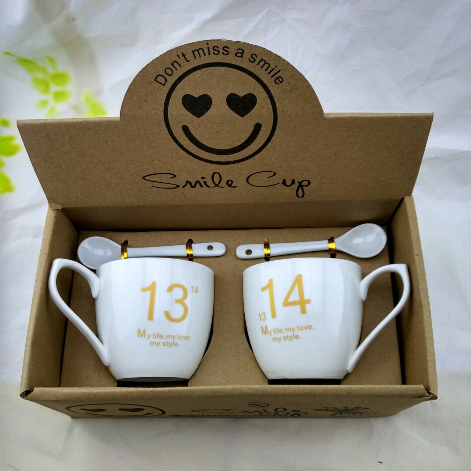 新款1314一生一世马克杯陶瓷杯子定制logo礼品瓷5-10元礼品批发