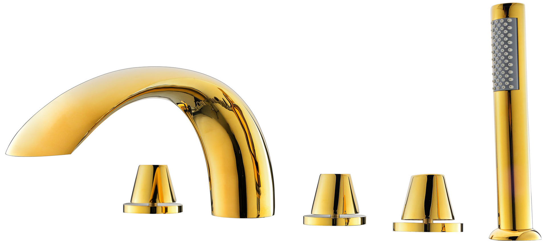 镀金五孔浴缸龙头全铜pvd真空镀层永恒品质