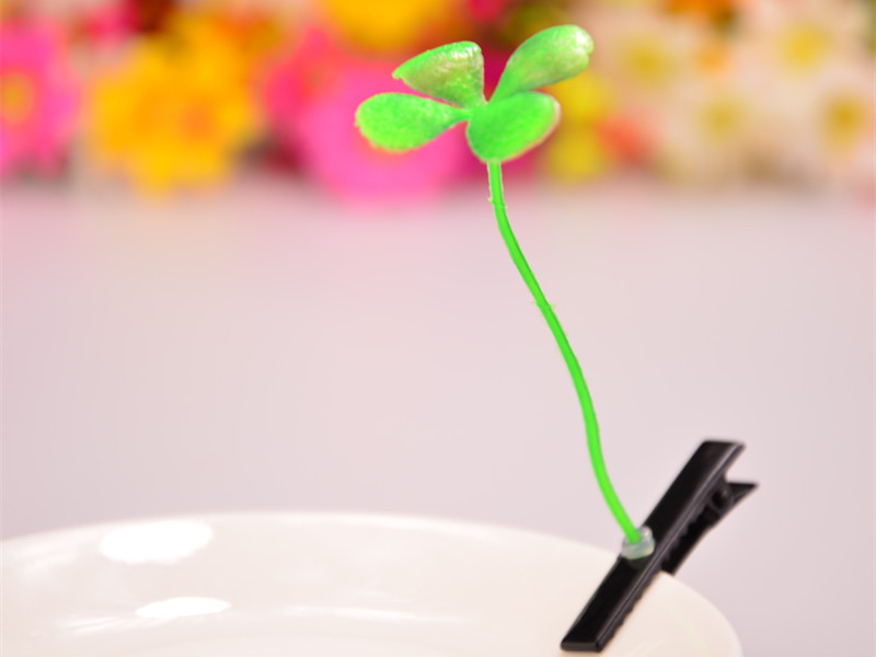 ts1006 韩版智慧草顶夹 搞怪呆萌软妹加固小豆芽发夹 漫展发饰品