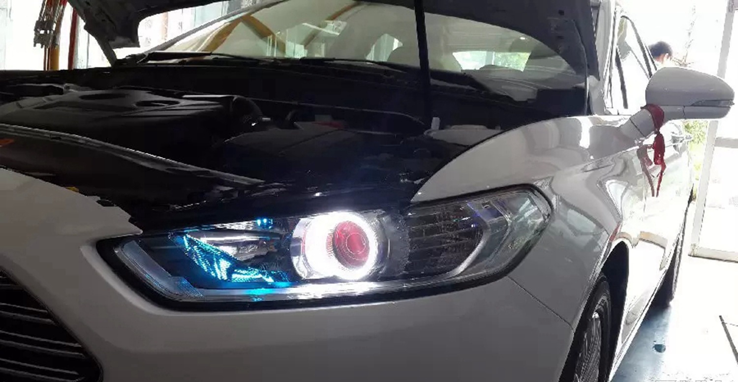 虽然与原装灯也不错,但是还是没忍住换了恶魔大灯-长安福特论坛-凤凰