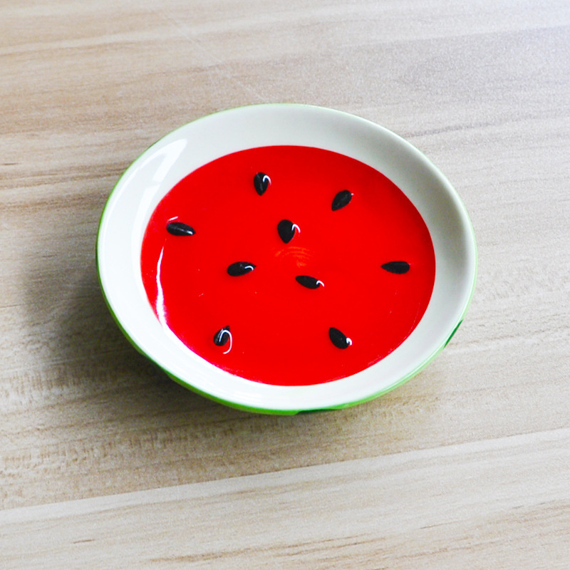 水果餐具 日式可爱创意碗 儿童西瓜陶瓷碗盘勺碟杯子 餐具套装