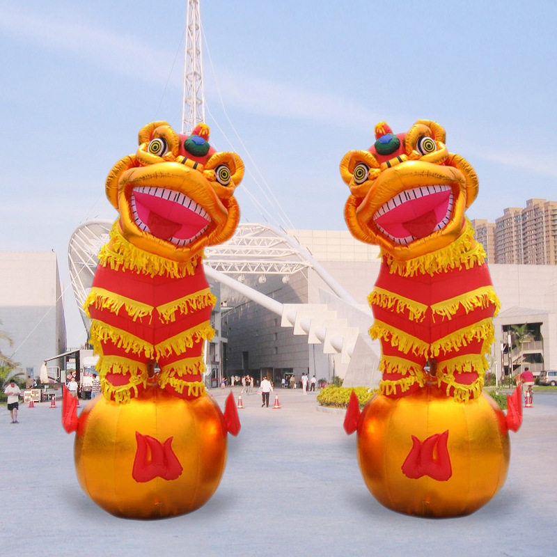 包邮厂家直销充气拱门麒麟庆典气模舞狮金色舞狮狮子滚绣球狮子