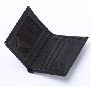 花花公子(playboy)男士时尚短款钱包牛皮横款钱夹506001-1-2