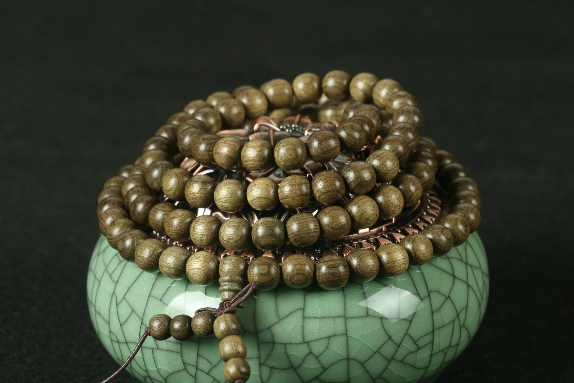 金丝楠木千年阴沉木108颗8mm佛珠手串乌木小叶桢楠念珠男女士手链