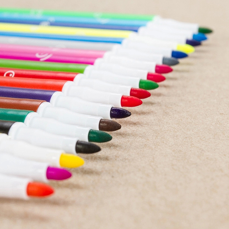 掌握zw-197-18色 可水洗圆滑水彩笔 颜色时尚靓丽 可洗水彩笔