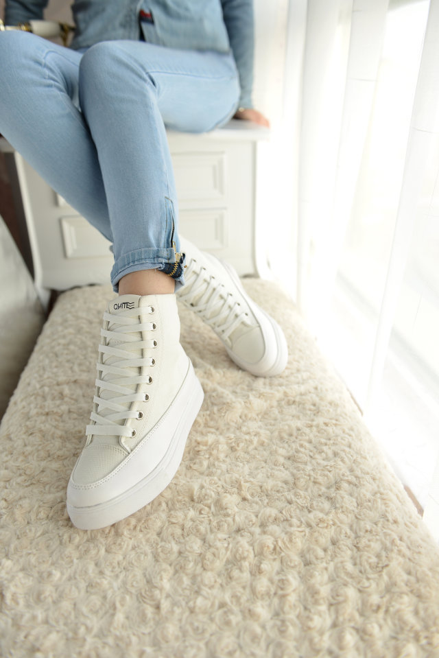 杨幂同款系带板鞋白色高帮帆布鞋女内增高球鞋女韩版潮学生休闲鞋