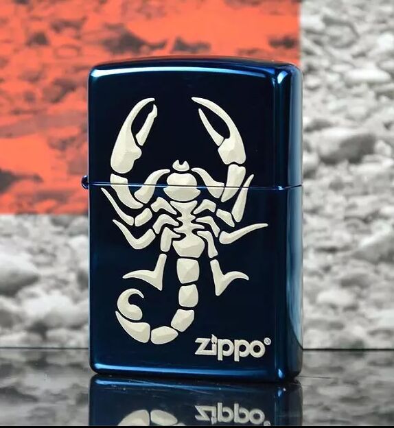 zippo美国原装专柜正品芝宝防风打火机20446蓝冰蝎子2015年新款