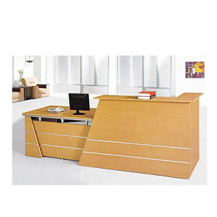 前台接待公司迎宾桌定制 老板办公前台桌柜台板式前台实木办公桌