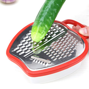 创意苹果造型大号三合一切丝切片器家用多功能厨房工具磨泥刨丝器