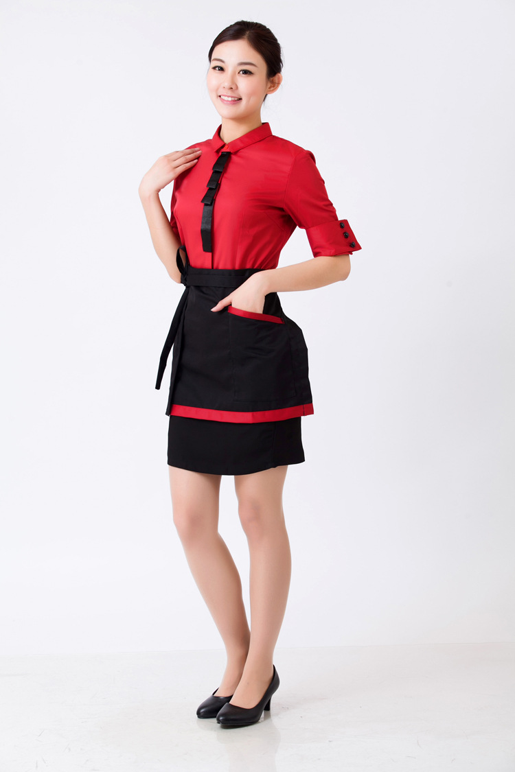 酒店工作服夏装女餐厅饭店火锅店服务员工作服短袖餐饮服务员服装
