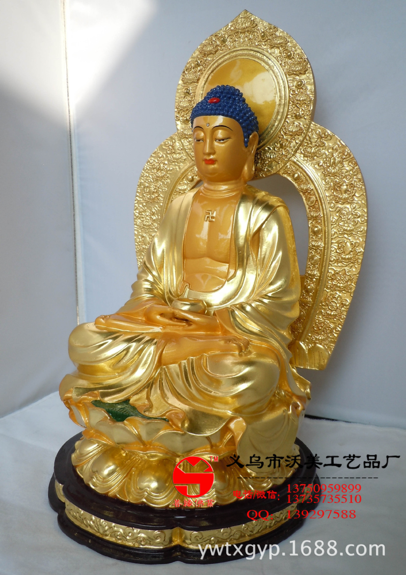 定制纯铜释迦牟尼佛如来佛祖背光贴真金24k纯金箔 佛像_宗教法器,法物