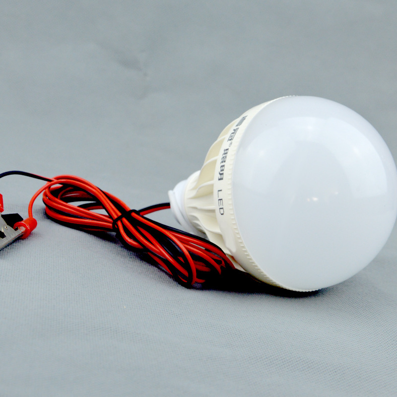 led低压夜市球泡摆摊灯泡pc阻燃灯泡高亮节能12v24v36v灯泡带线