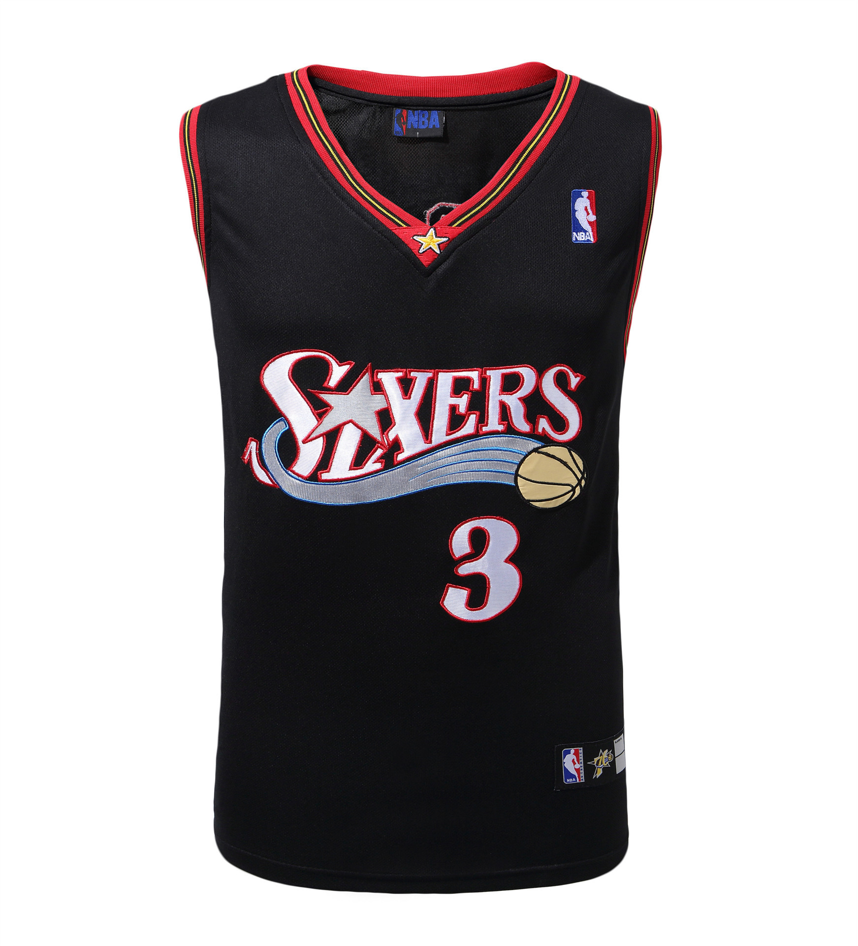 团购篮球服套装 薄款透气费城76人3号阿伦艾佛森比赛服男球裤大码