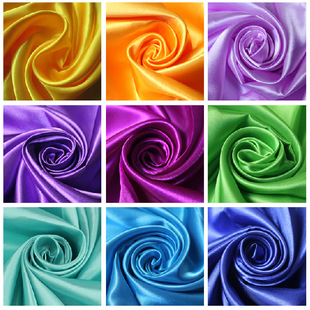 厂家直销 服装发饰白酒礼品包装洋娃娃装饰面料亚光色丁布沙丁布