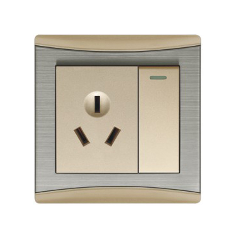 厂家直销 一开单控带16a三极插座 墙壁开关 神立电器
