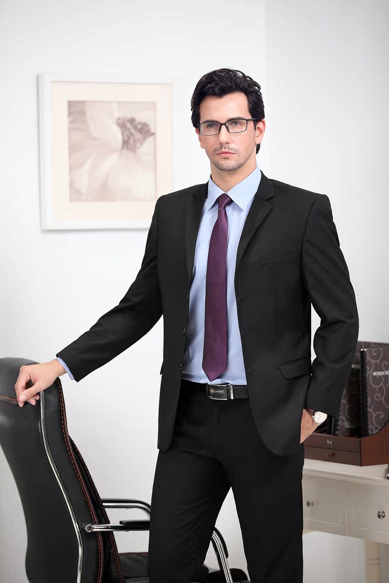 厂家直销 职业商务男士时尚西装三扣西装套装 时尚男士西装批发