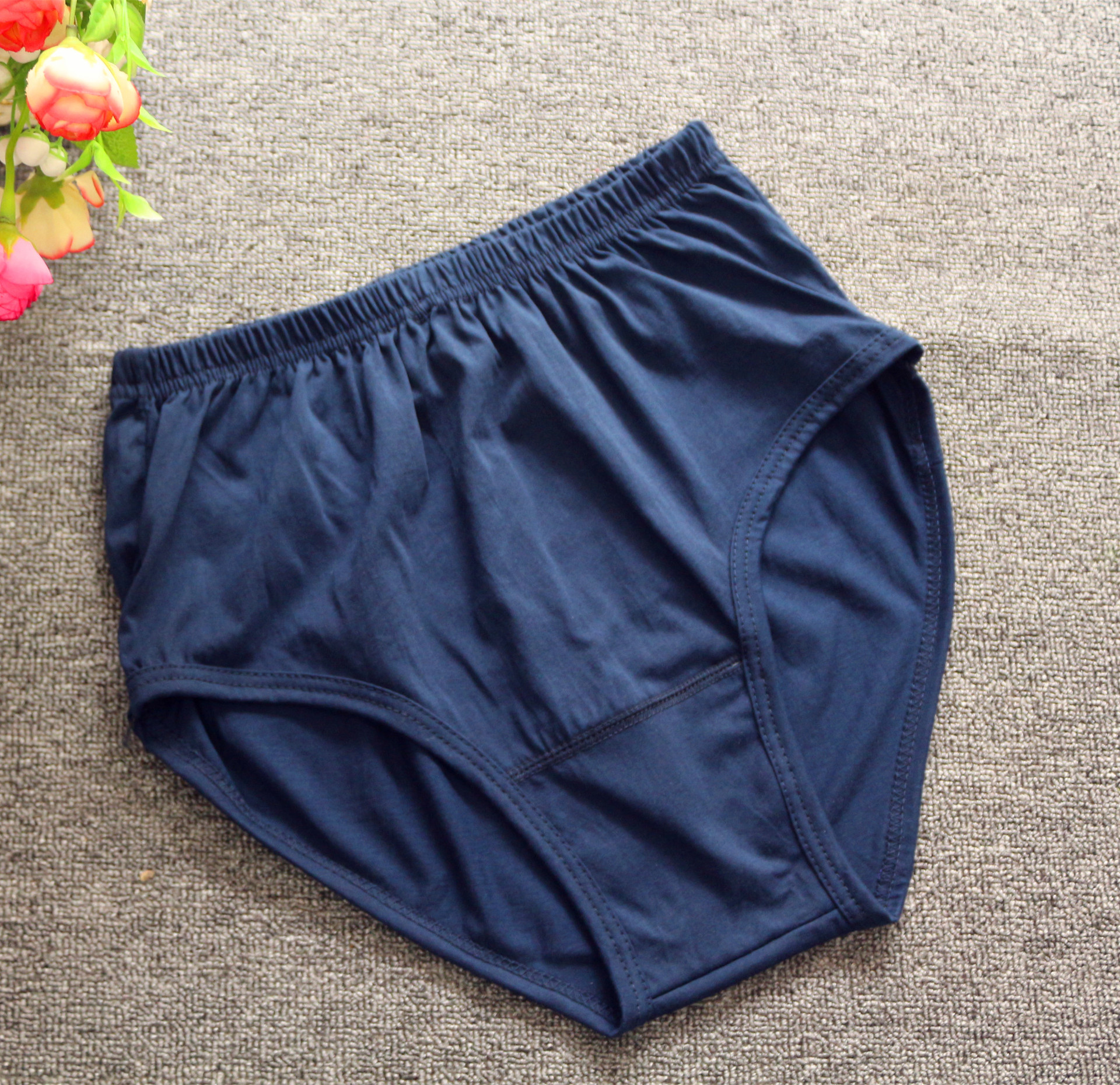 加肥加大码中老年男士三角内裤 地摊便宜中腰肥佬大裤衩内裤 批发