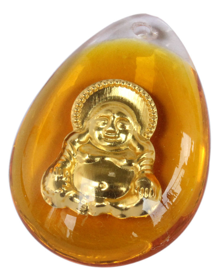 镶金七彩色水晶如来佛项坠 佛具饰品批发 20062