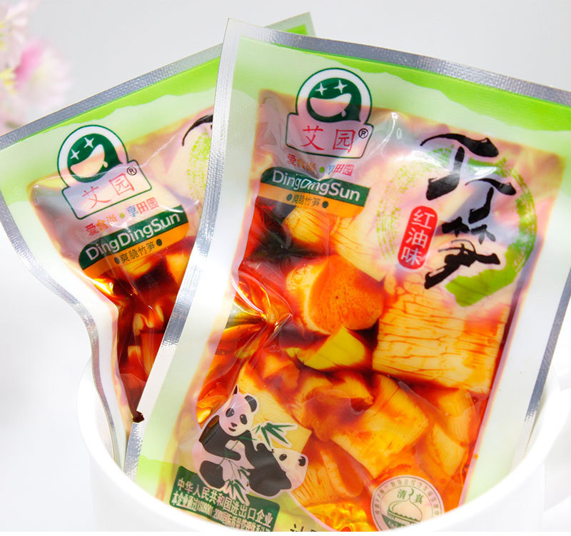 新品 艾园 丁丁笋 红油味 泡椒味 切小块的尖尖笋 野生酸脆爽口