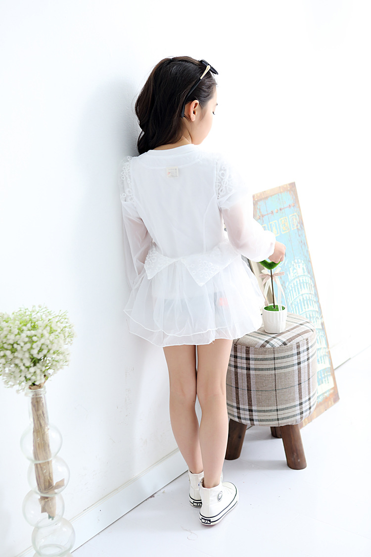 儿童肩部蕾丝防晒衣防紫外线宝宝外衣 2015春夏季新款女童薄外套图片