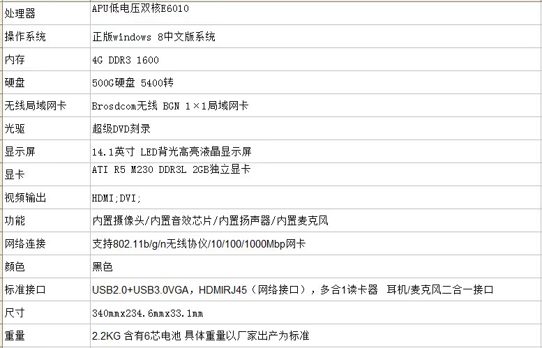 联想笔记本电脑e40配置图片