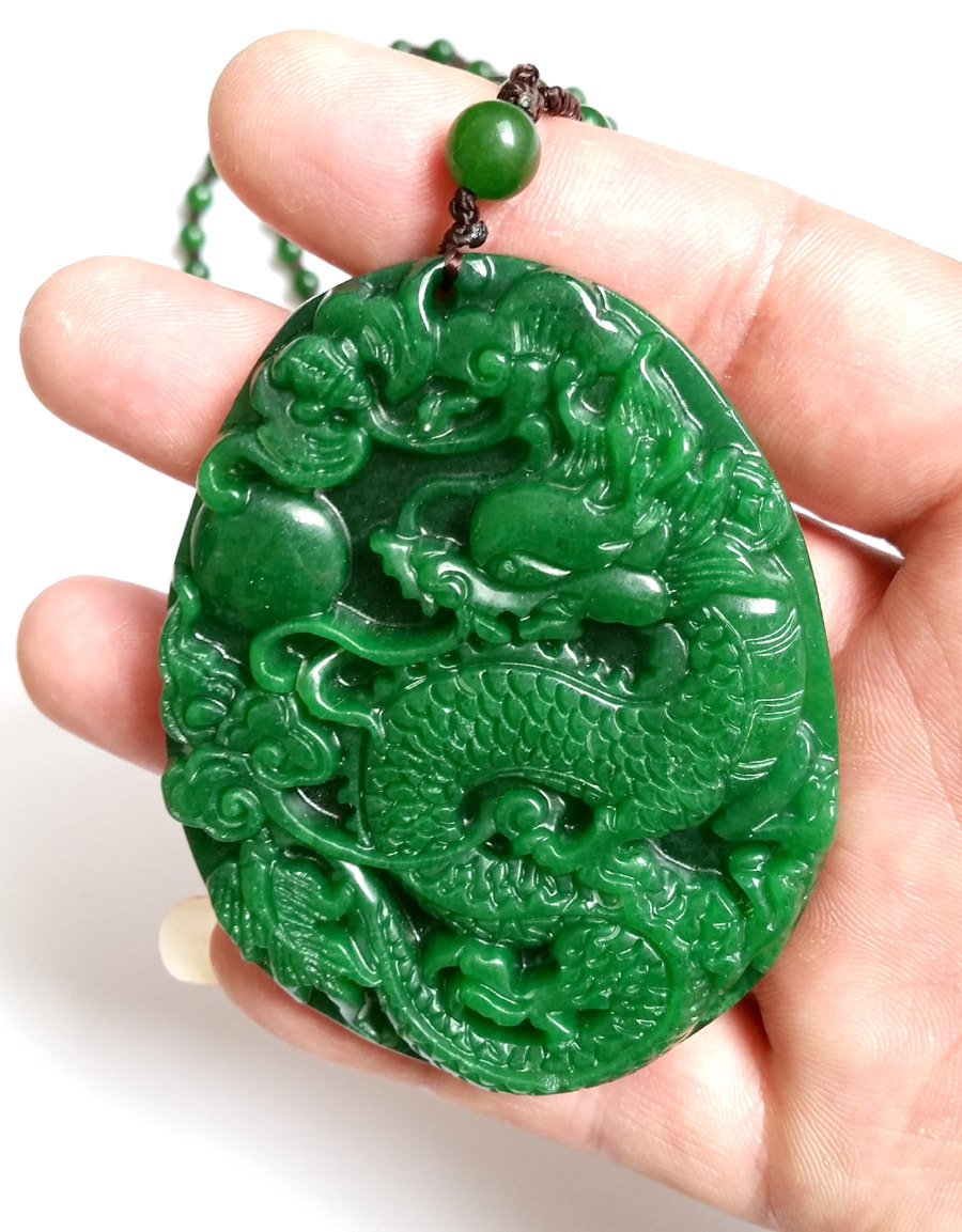 天然缅甸干青铁龙生龙凤呈祥吊坠 双面雕刻 精美绝伦 送礼的佳品