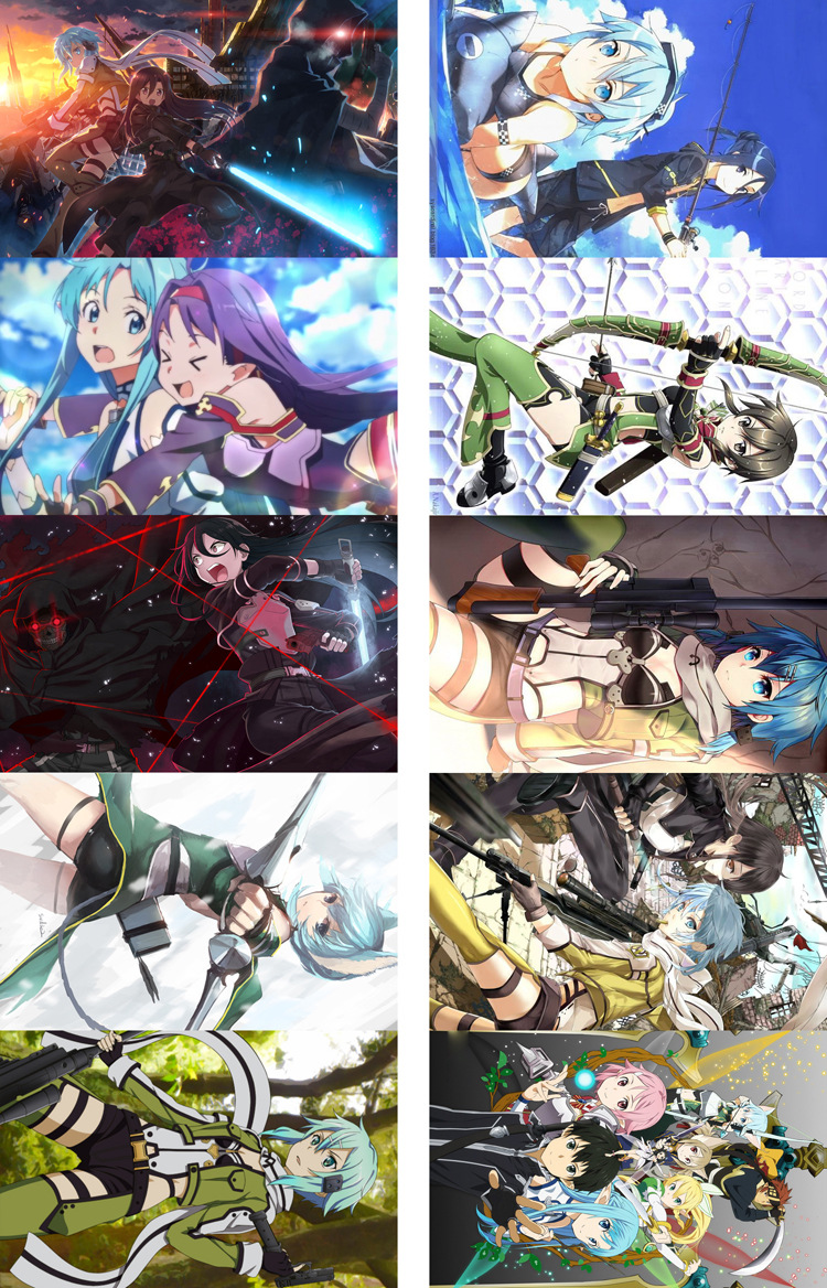 动漫"刀剑神域08/09/10"磨砂卡贴/造型收藏卡贴/动漫周边/卡贴纸