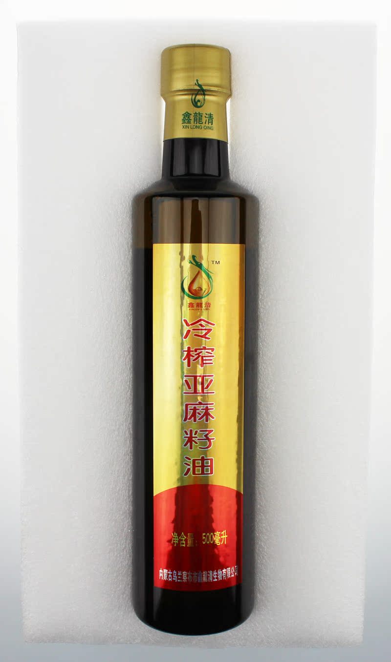 冷榨亚麻籽油500ml 内蒙古特产 食用油厂家批发 有机绿色胡麻油