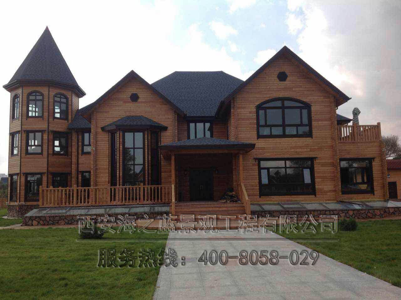 欧式木屋别墅 欧式度假山庄木别墅 厂家欧式重型木屋施工制作