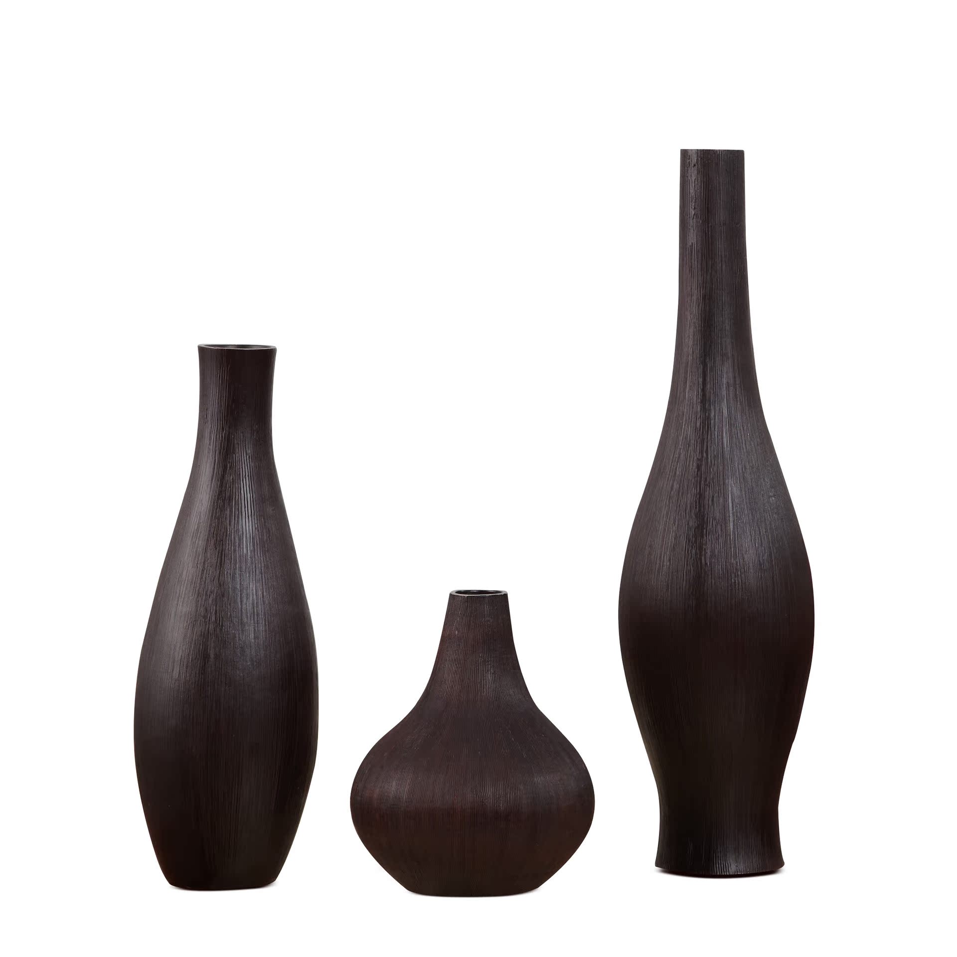 欧式简约树脂 复古条纹花瓶小号 家居客厅餐桌花瓶摆件 结婚礼物