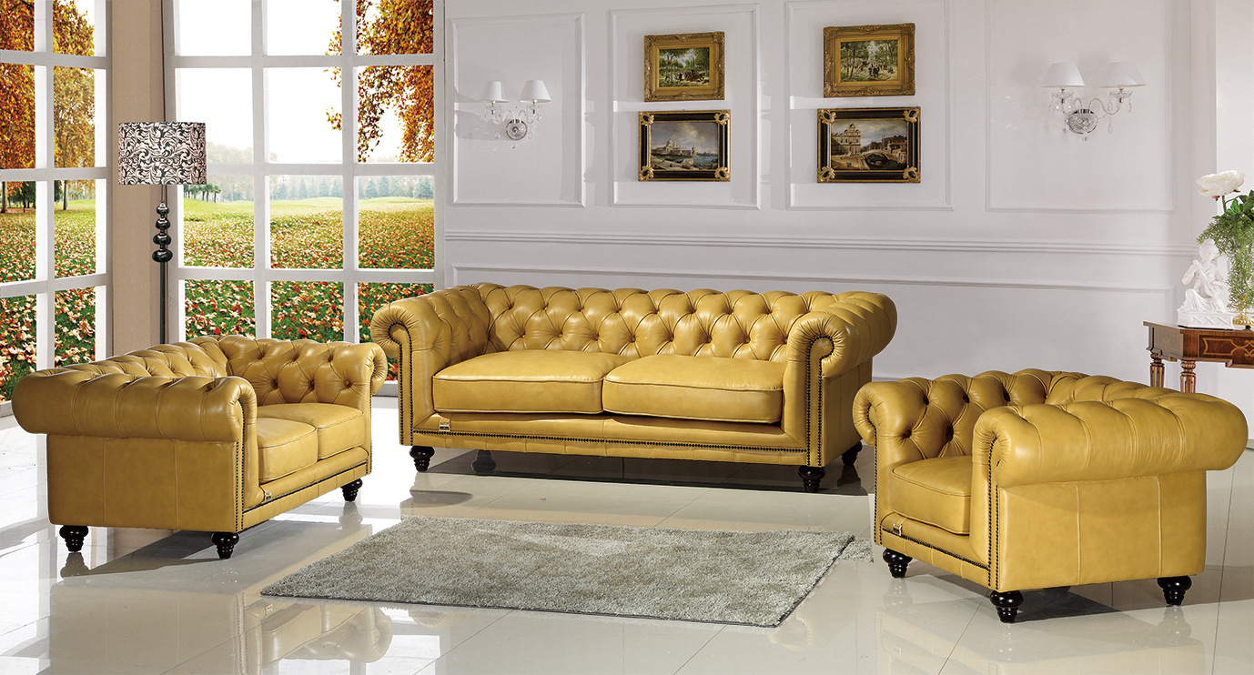 厂家直供新款欧式牛皮沙发 经典客厅组合沙发 真皮家居沙发