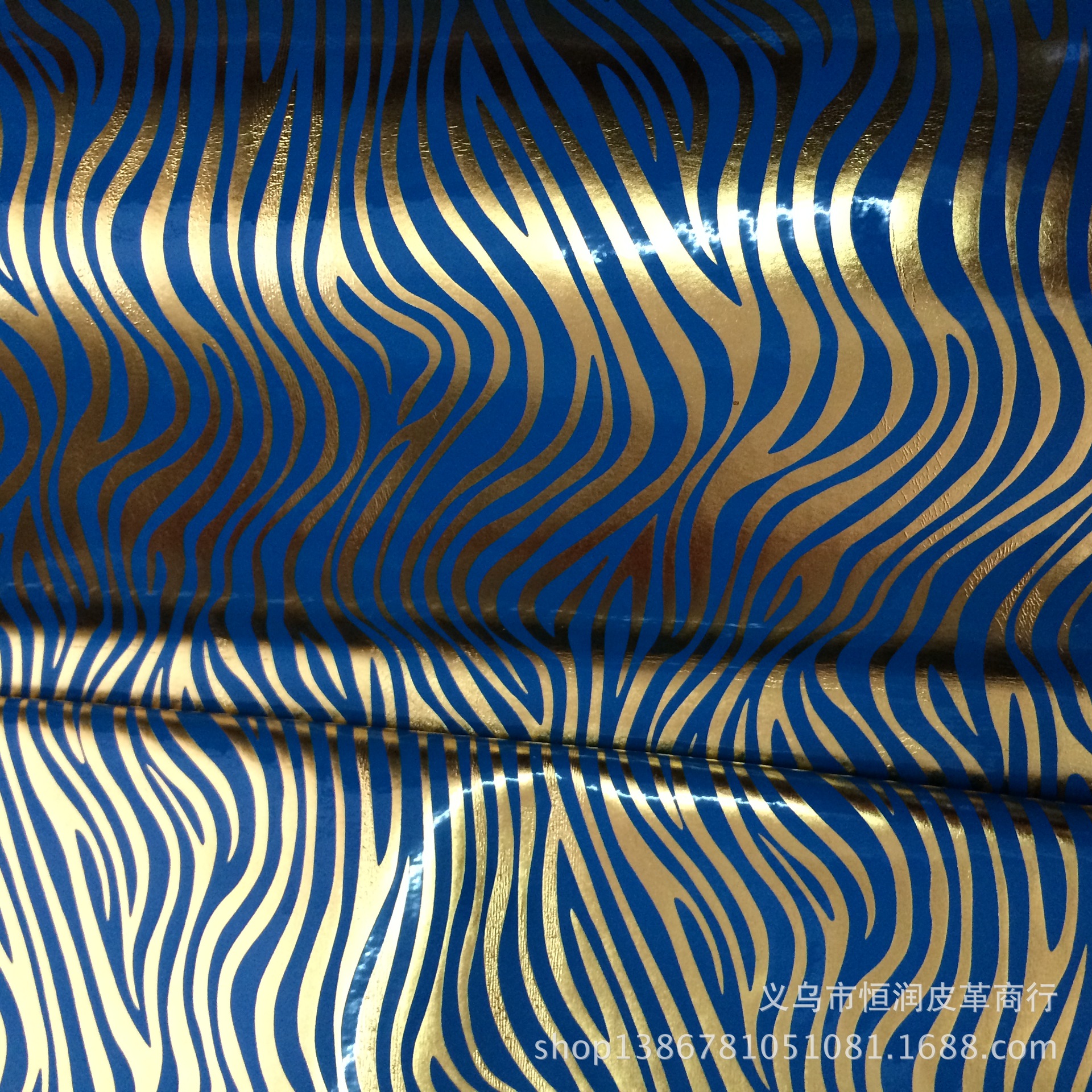 义乌皮革 厂家直销 半pu贴金水波纹