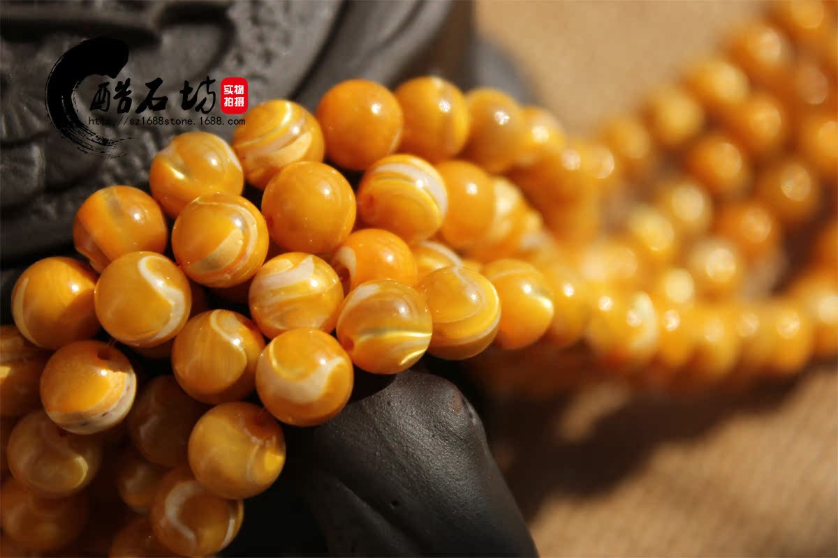【酷石坊 黄金砗磲散珠 批发 马蹄贝砗磲【 保证纯