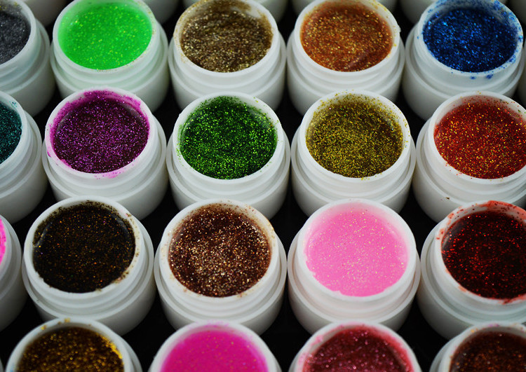 厂家直销 美甲光疗胶批发 实色珠光胶 uv彩色凝胶 闪粉亮片延长胶