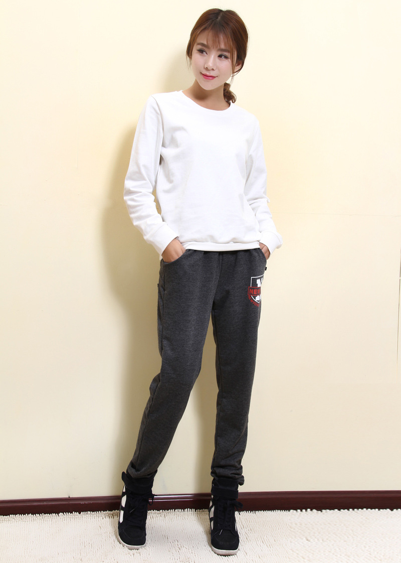 一件代发女装 韩国纯棉运动裤 中腰女士休闲裤卫裤 2015春季新款