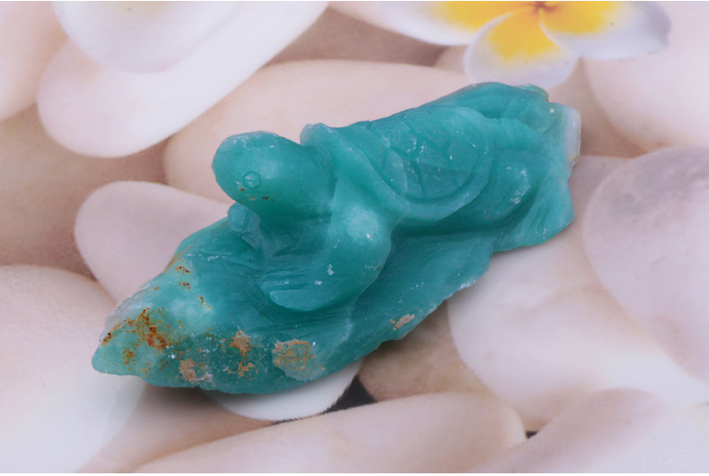 纯天然亚马逊 天河石 小乌龟 海归雕刻摆件收藏手把件 厂家直销