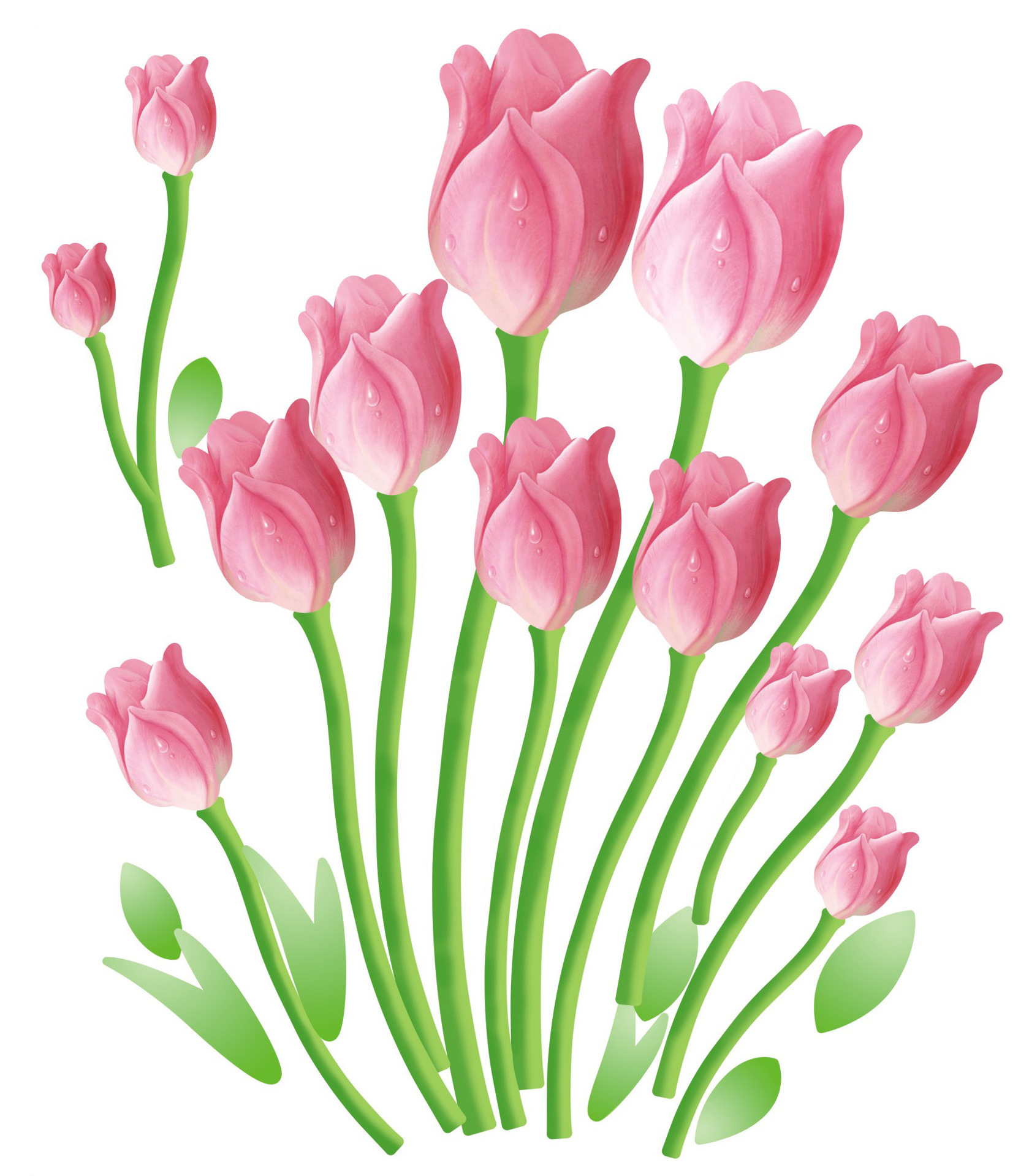 diy墙贴批发601浪漫郁金香自粘卧室电视背景装饰三代可移除乳白膜