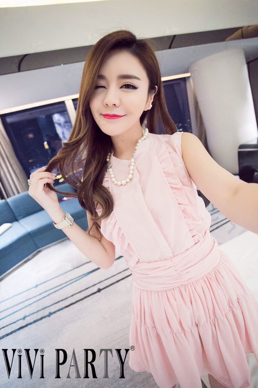 两件套连衣裙_2015春夏大牌淑女气质皱褶荷叶边两件套