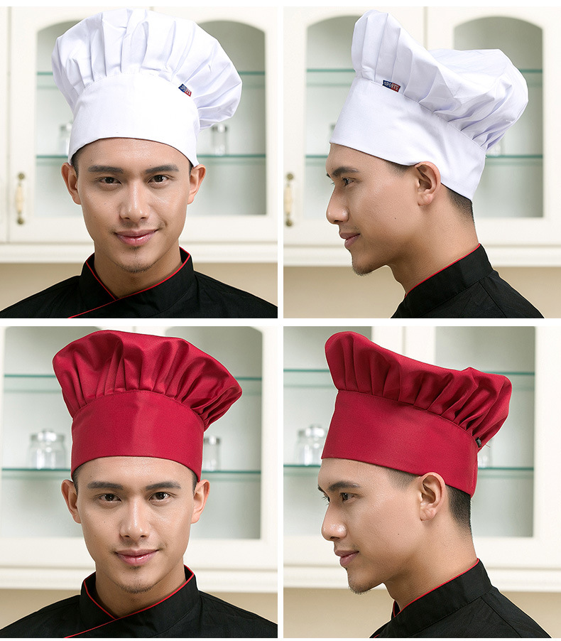 彩中彩 厨师工作服帽子 后厨厨师工作帽 厨师帽 厨师长帽子