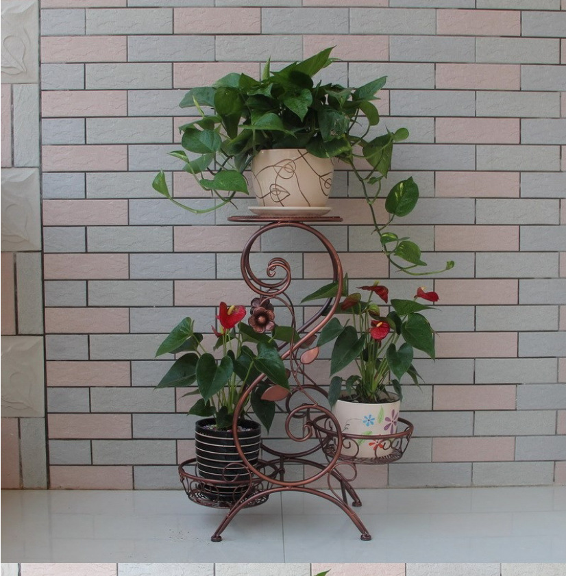 特价铁艺花架落地式 多层花架子阳台花盆架客厅 室内花架批发