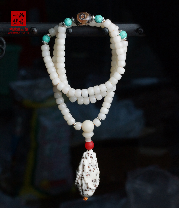 菩提根天珠千眼佛手项链 (1)