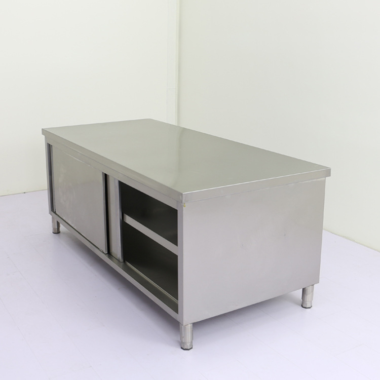 双通工作柜双酒店专用201#不锈钢向移门调理台
