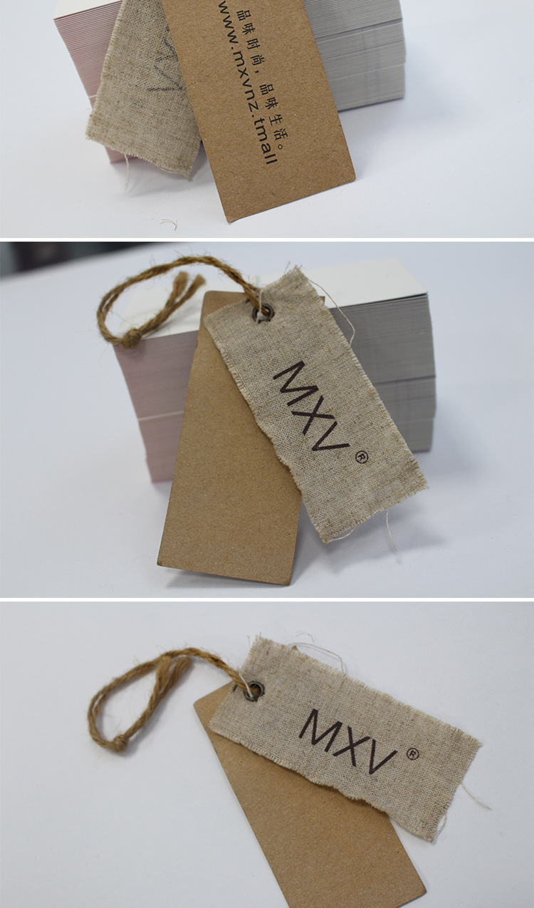 厂家定制麻布纸吊牌批发童装服装辅料标签牛皮纸艺术挂牌包邮设计
