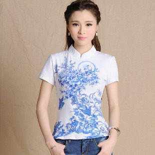青花瓷短袖上衣