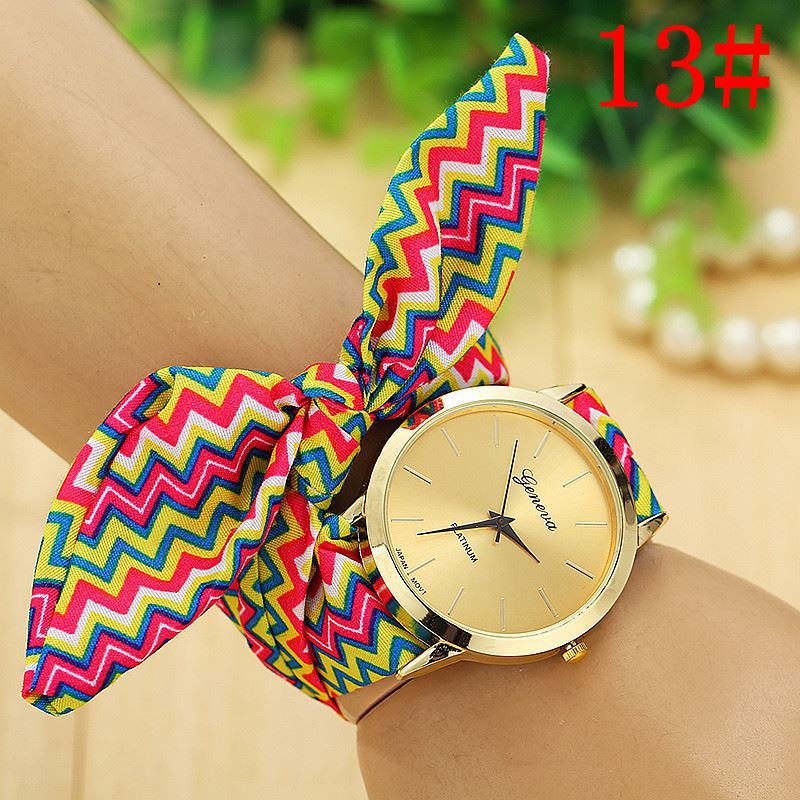 全球速卖通新来的女士布带手表夏日小清新布与日内瓦女士布表的表