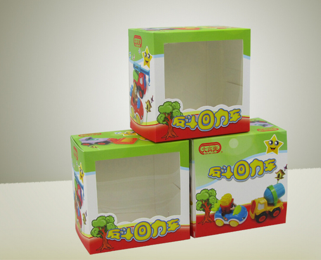 开窗pvc玩具盒 开窗彩盒 白卡 黑卡 金卡纸盒