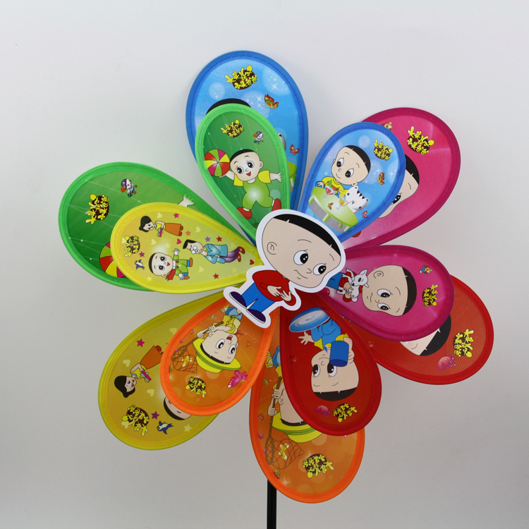 厂家 卡通玩具风车 大头儿子款 义乌彩色风车批发 整箱起拿