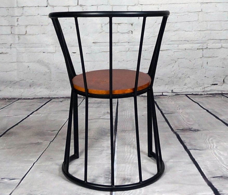 优惠促销 咖啡厅休闲美式扇椅 loft工业风时尚铁艺餐椅定做