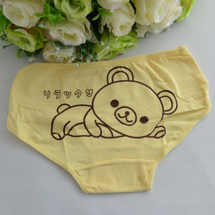 恋袜志品牌 全棉三角包臀女士内裤 小熊图案印花